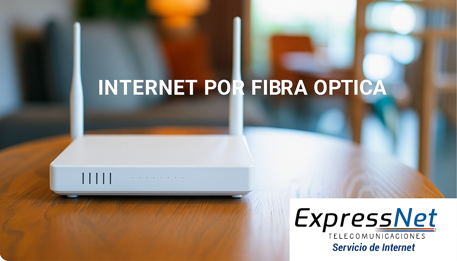 Promoción visual de internet por fibra óptica de ExpressNet
